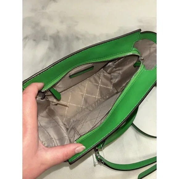 NWT Michael Kors Freya Sm Satchel In Palm Green MSRP $328 - Picture 6 of 9